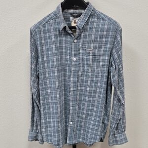 Men's Blue Plaid Shirt